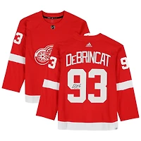 Maillot authentique adidas rouge autographié par Alex DeBrincat des Red Wings de Detroit