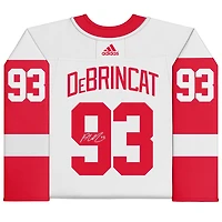 Maillot adidas authentique blanc autographié par Alex DeBrincat des Red Wings de Detroit