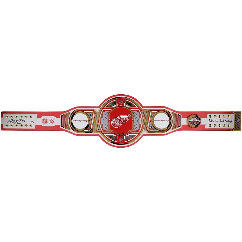 Alex DeBrincat Detroit Red Wings Autographed WWE Legacy Title Belt with "Lets Go Red Wings" Inscription - Limited Edition #5/5