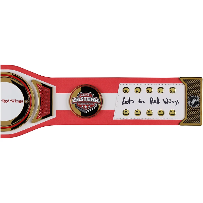 Alex DeBrincat Detroit Red Wings Autographed WWE Legacy Title Belt with "Lets Go Red Wings" Inscription - Limited Edition #5/5