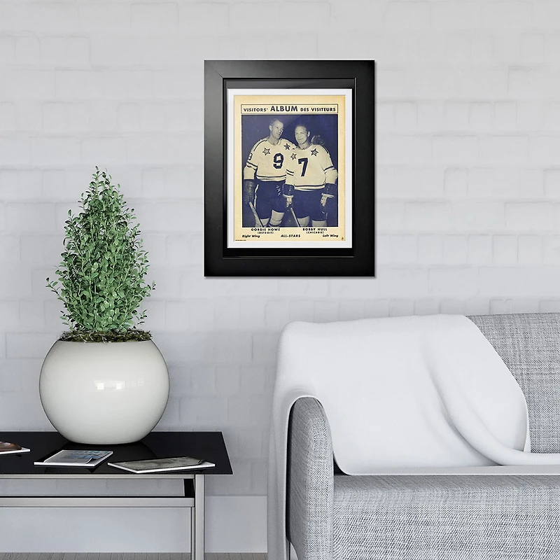 Bobby Hull & Gordie Howe All-Stars Visitors' Album - 12'' x 16'' Framed Program Cover