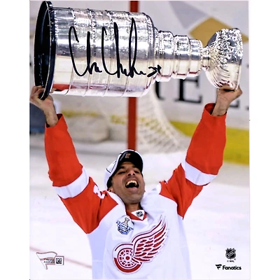 Chris Chelios Detroit Red Wings Autographed 8" x 10" Raising Cup Photograph