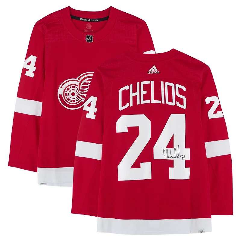 Chris Chelios Detroit Red Wings Autographed Red adidas Jersey
