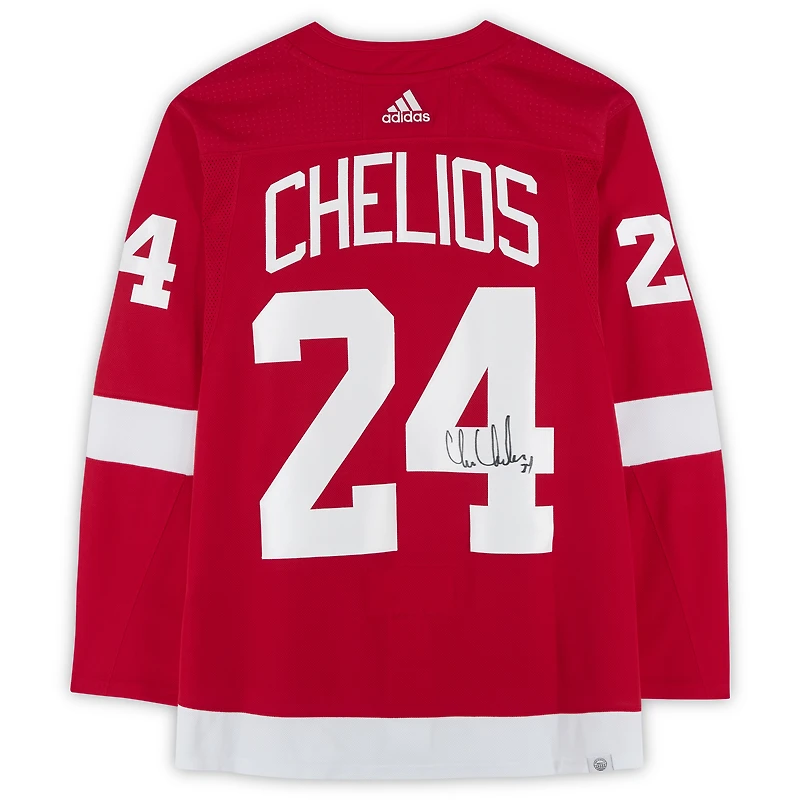 Chris Chelios Detroit Red Wings Autographed Red adidas Jersey
