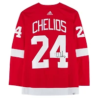 Maillot rouge adidas autographié de Chris Chelios, des Red Wings de Détroit