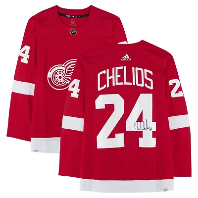 Chris Chelios Detroit Red Wings Autographed Red adidas Jersey