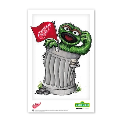 Affiche Sesame Street des Red Wings de Détroit (11 x 43 cm)