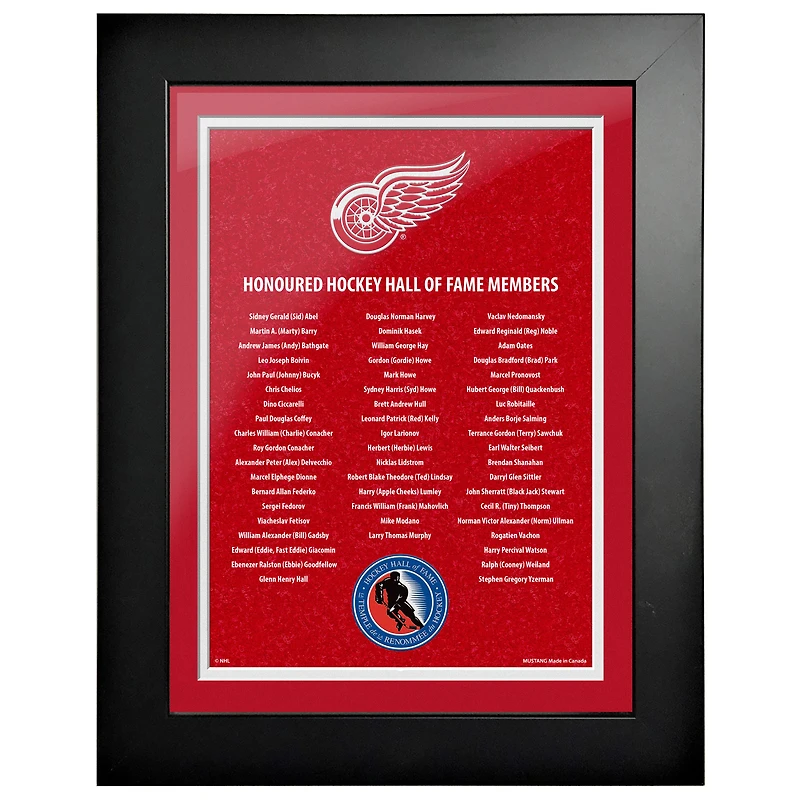Detroit Red Wings - 12'' x 16'' Hockey Hall of Fame Honoured Members Framed Picture