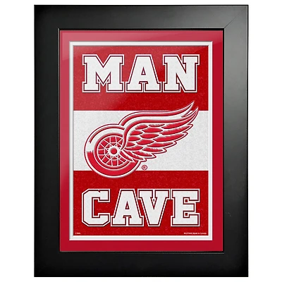 Detroit Red Wings - uvre d'art encadrée Man Cave 12'' x 16''