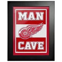 Detroit Red Wings - uvre d'art encadrée Man Cave 12'' x 16''