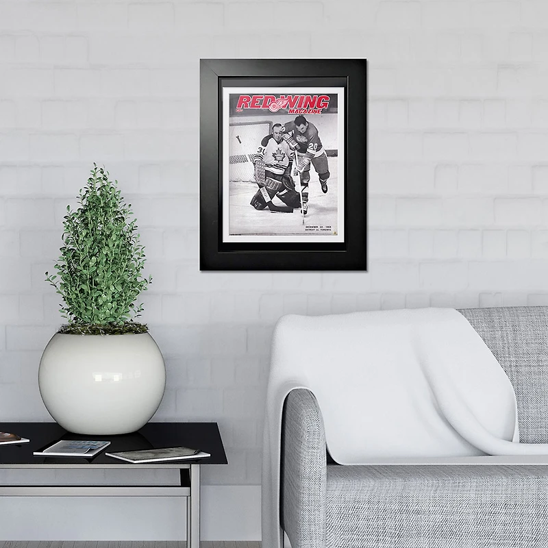 Detroit Red Wings 1968 Red Wing Magazine - Couverture de programme encadrée 12'' x 16''