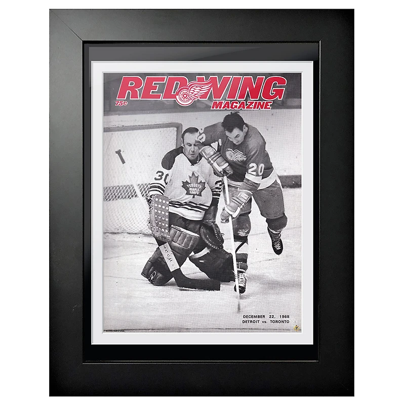 Detroit Red Wings 1968 Red Wing Magazine - Couverture de programme encadrée 12'' x 16''