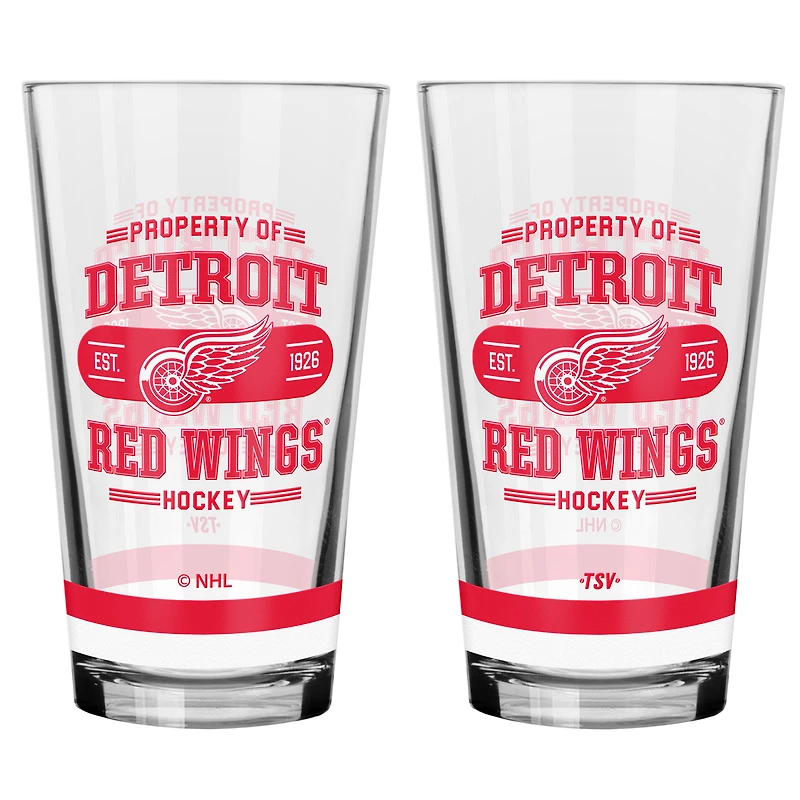 Ensemble de 2 verres à mélange Detroit Red Wings