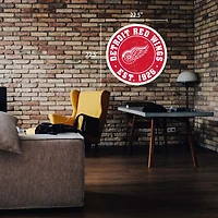 Detroit Red Wings - 22'' Round PVC Distressed Logo Wall Sign