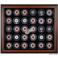 Vitrine de présentation marron pour 30 rondelles des Red Wings de Détroit