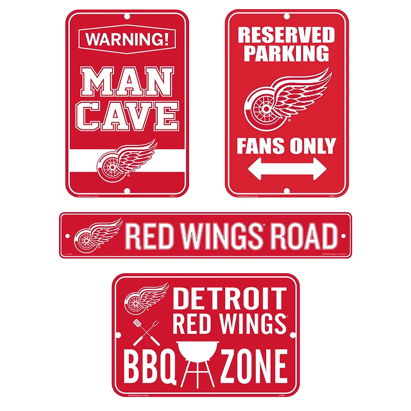 Detroit Red Wings - Ensemble de 4 pancartes d'éventail