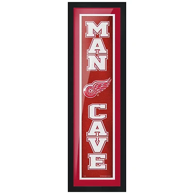 Detroit Red Wings - Enseigne encadrée Man Cave 6'' x 22''
