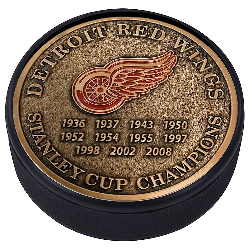 Red Wings de Detroit - Rondelle de hockey médaillée d'or des années championnes