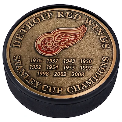 Red Wings de Detroit - Rondelle de hockey médaillée d'or des années championnes