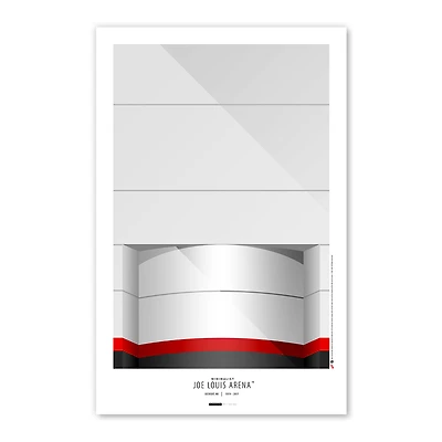Detroit Red Wings Joe Louis Arena 11'' x 17'' Minimalist Stadium Poster Art Print