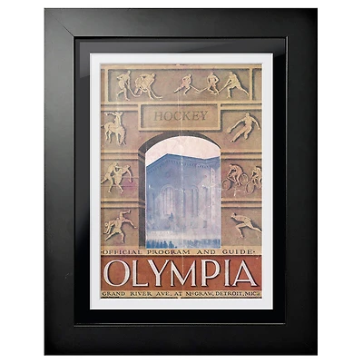 Détroit Red Wings Olympia Stadium Archway - Couverture de programme encadrée 12'' x 16''
