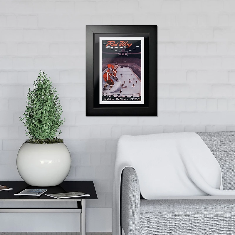 Detroit Red Wings Red Wing Magazine Olympia Stadium Rink - Couverture de programme encadrée 12'' x 16''