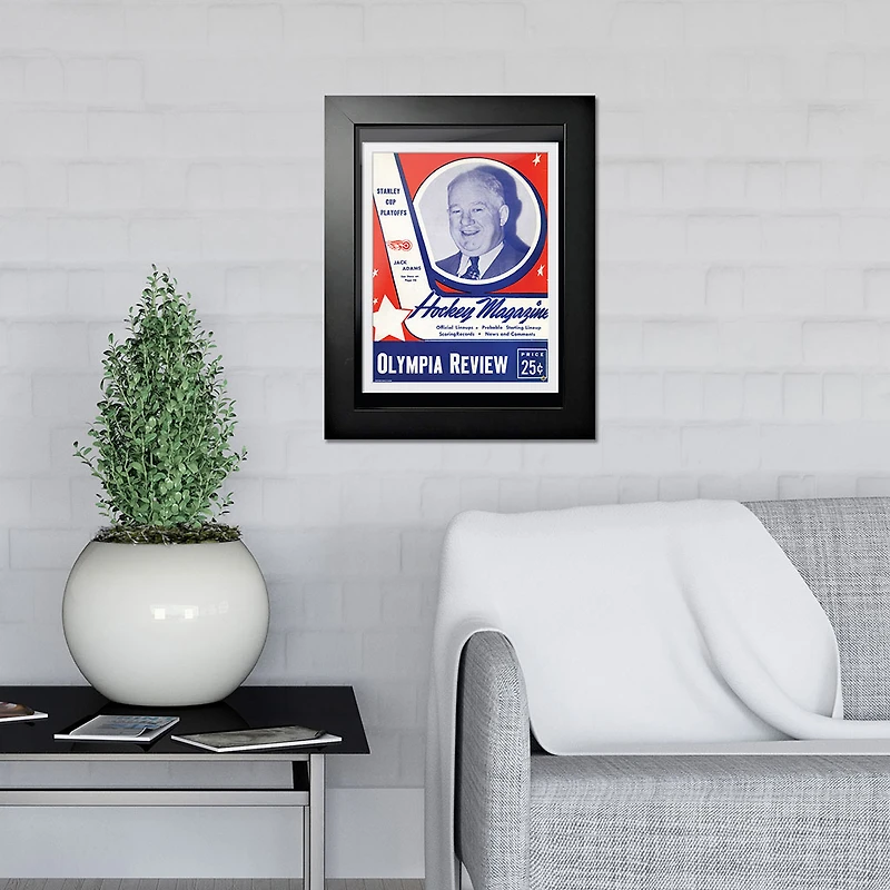 Detroit Red Wings Red Wings Hockey Magazine Jack Adams - Couverture de programme encadrée 12 '' x 16 ''