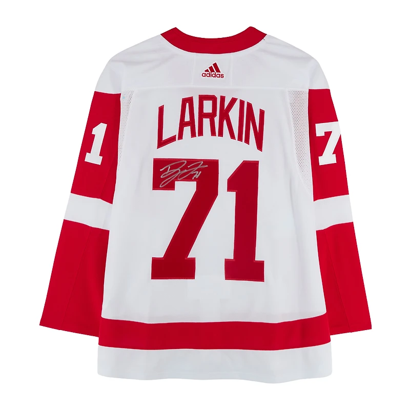 Dylan Larkin Detroit Red Wings Autographed White adidas Jersey with Captain Patch