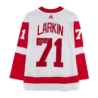 Dylan Larkin Detroit Red Wings Autographed White adidas Jersey with Captain Patch