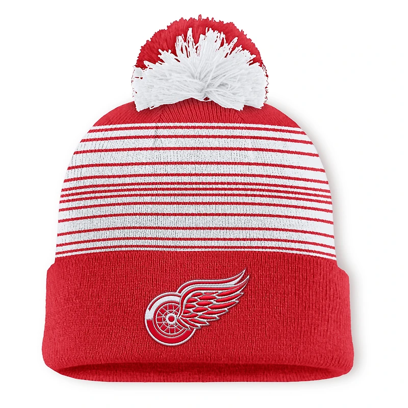 Bonnet en tricot à revers et pompon Fundamental Spirit des Red Wings de Detroit Fanatics