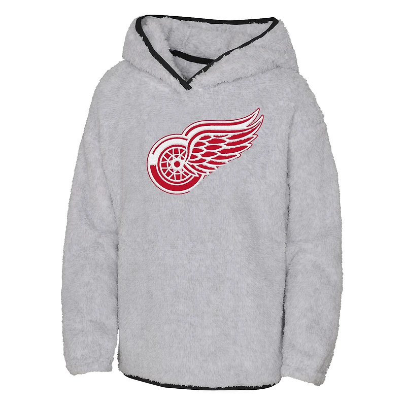 Sweat à capuche en polaire Ultimate Teddy pour filles, gris chiné, Detroit Red Wings