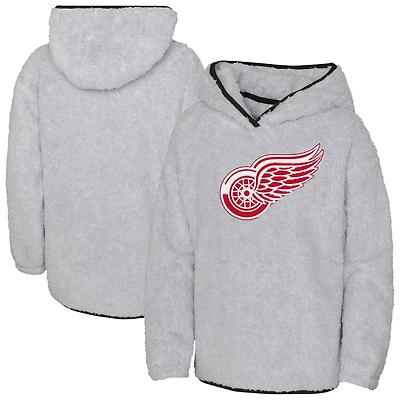 Sweat à capuche en polaire Ultimate Teddy pour filles, gris chiné, Detroit Red Wings