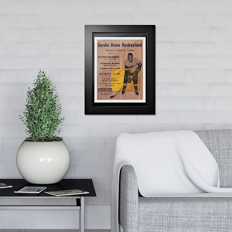 Gordie Howe Detroit Red Wings 1964 Hockey's Hall of Action - 12'' x 16'' Framed Program Cover