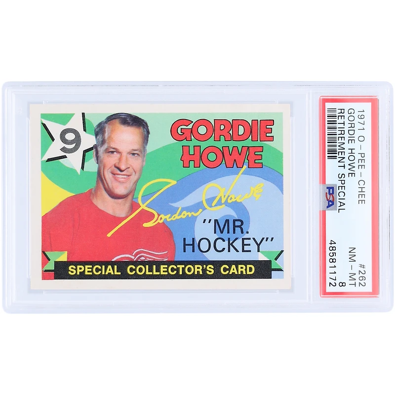 Gordie Howe Detroit Red Wings 1971 O-Pee-Chee Retirement Special #262 PSA Authenticated 8 Card