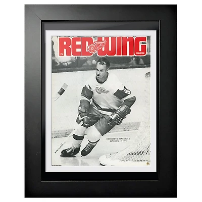Gordie Howe Detroit Red Wings 1971 Red Wing Magazine - 12'' x 16'' Framed Program Cover