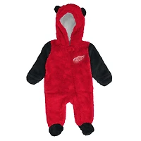 Infant & Newborn Outerstuff Red Detroit Wings Stay Napping Fleece Bunting Full-Zip Hooded Sleeper