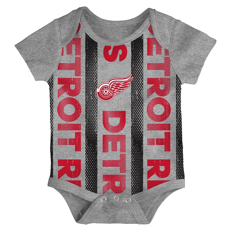 Infant Detroit Red Wings Loyal Buddies Three-Pack Bodysuit Set