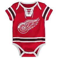 Infant Red Detroit Wings Hockey Jersey Bodysuit