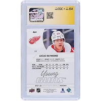 Carte de recrue authentifiée autographiée par Lucas Raymond Detroit Red Wings 2021-22 Upper Deck Series 2 Young Guns #464 CGC Fanatics Witnessed