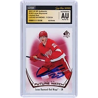 Carte recrue autographiée 2021-22 Upper Deck SP Authentic Limited Red #149 CGC Fanatics Witnessed Auto 10 Rookie Card de Lucas Raymond Detroit Red Wings
