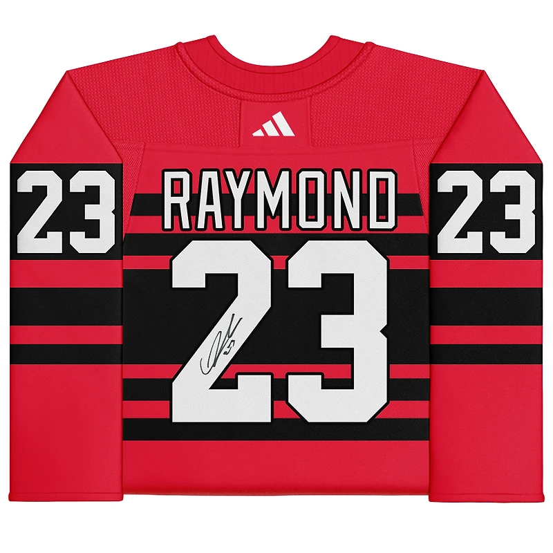 Maillot authentique Adidas Reverse Retro autographié par Lucas Raymond des Red Wings de Detroit 2022-23