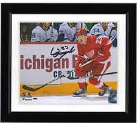 Lucas Raymond Detroit Red Wings Autographed 8'' x 10'' NHL Debut Skating Photograph