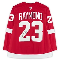Maillot premium dédicacé Red Fanatics par Lucas Raymond des Red Wings de Detroit