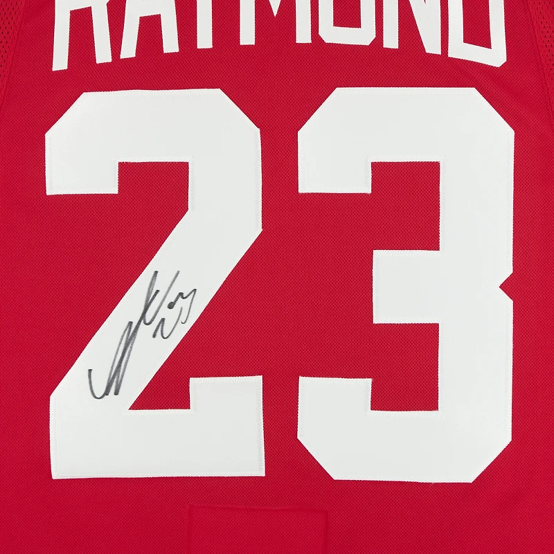 Maillot premium dédicacé Red Fanatics par Lucas Raymond des Red Wings de Detroit