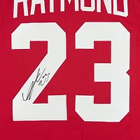 Maillot premium dédicacé Red Fanatics par Lucas Raymond des Red Wings de Detroit