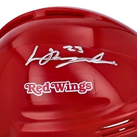 Casque miniature rouge autographié par Lucas Raymond des Red Wings de Detroit