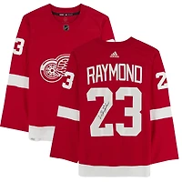 Maillot authentique adidas autographié par Lucas Raymond Red Detroit Red Wings