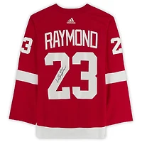 Maillot authentique adidas autographié par Lucas Raymond Red Detroit Red Wings