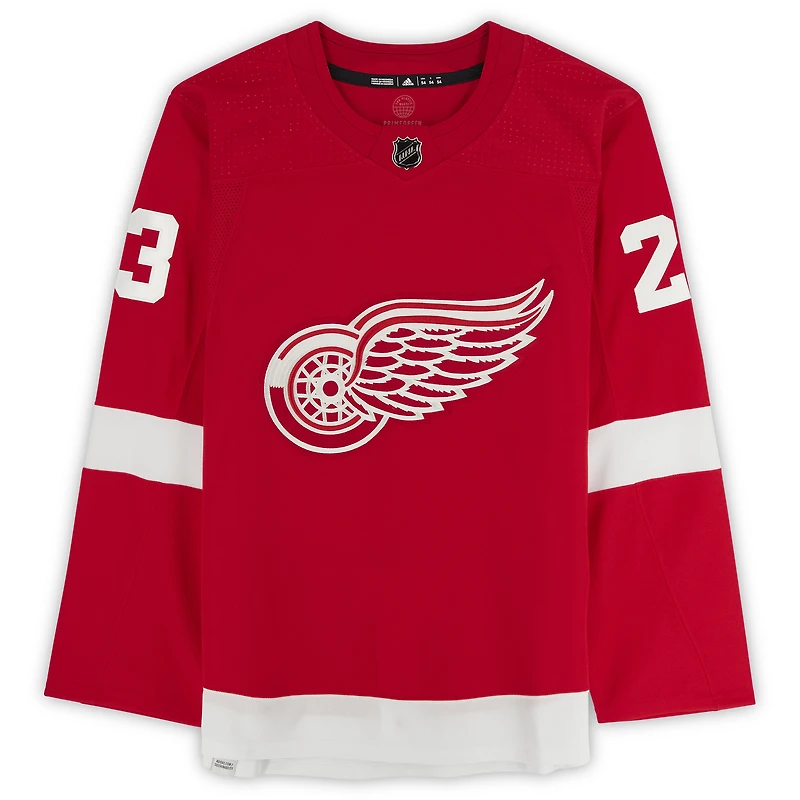 Maillot authentique adidas autographié par Lucas Raymond Red Detroit Red Wings