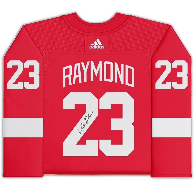Maillot authentique adidas autographié par Lucas Raymond Red Detroit Red Wings